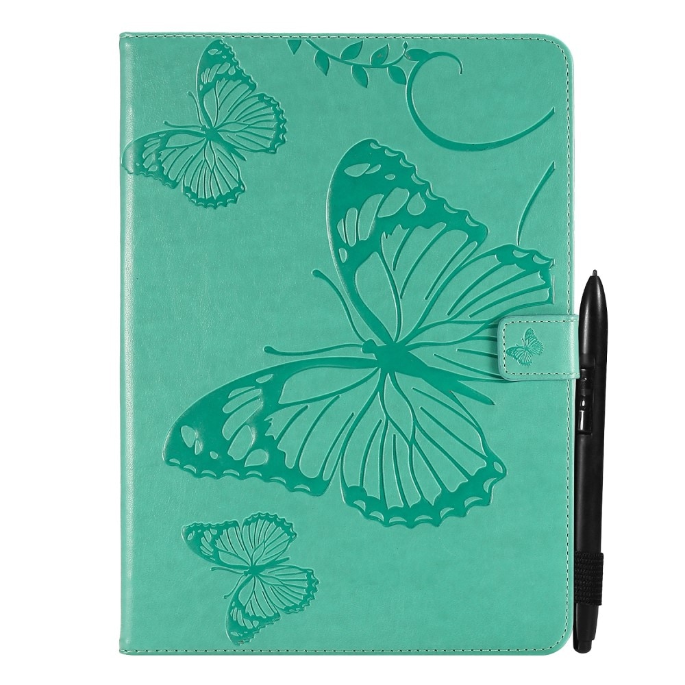 Funda de cuero con mariposas iPad Mini 6 2021 Verde