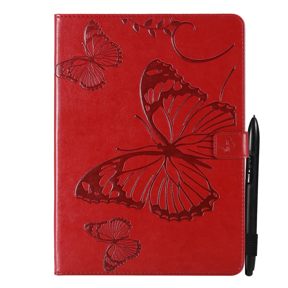 Funda de cuero con mariposas iPad Mini 6th Gen (2021) Rojo