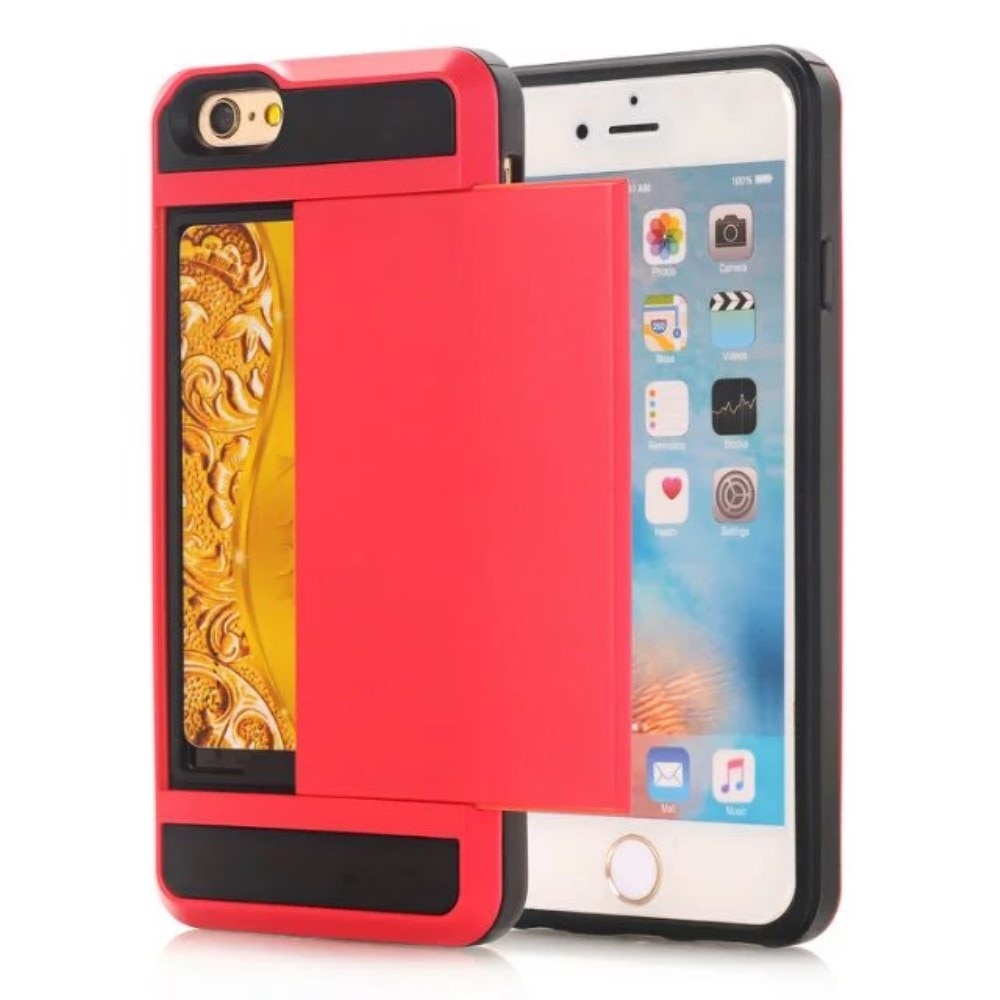 Funda con ranura para tarjetas iPhone 7 rojo