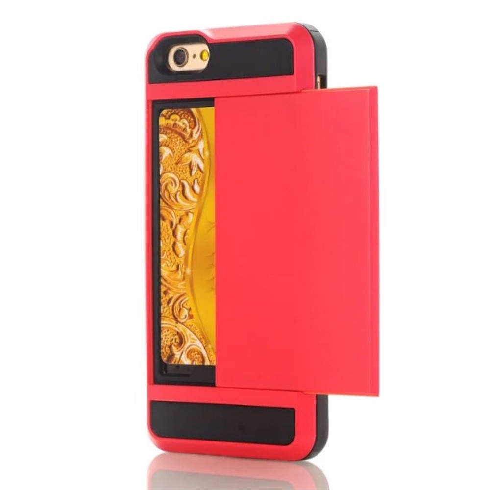 Funda con ranura para tarjetas iPhone SE (2022) rojo