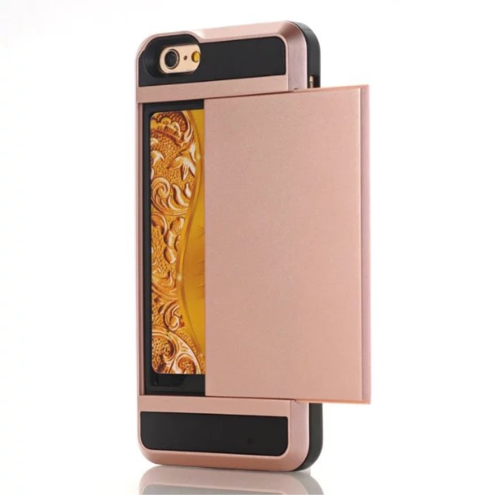 Funda con ranura para tarjetas iPhone SE (2020) oro rosa