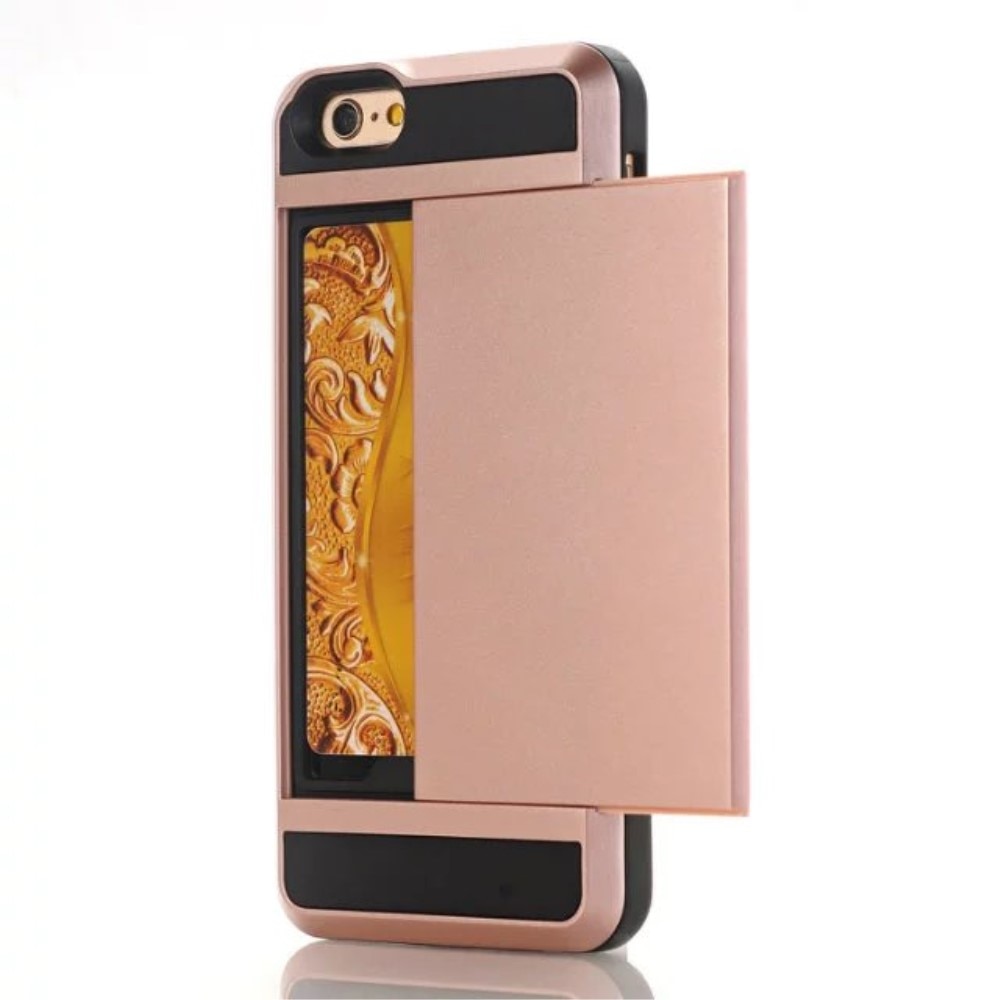 Funda con ranura para tarjetas iPhone SE (2022) oro rosa