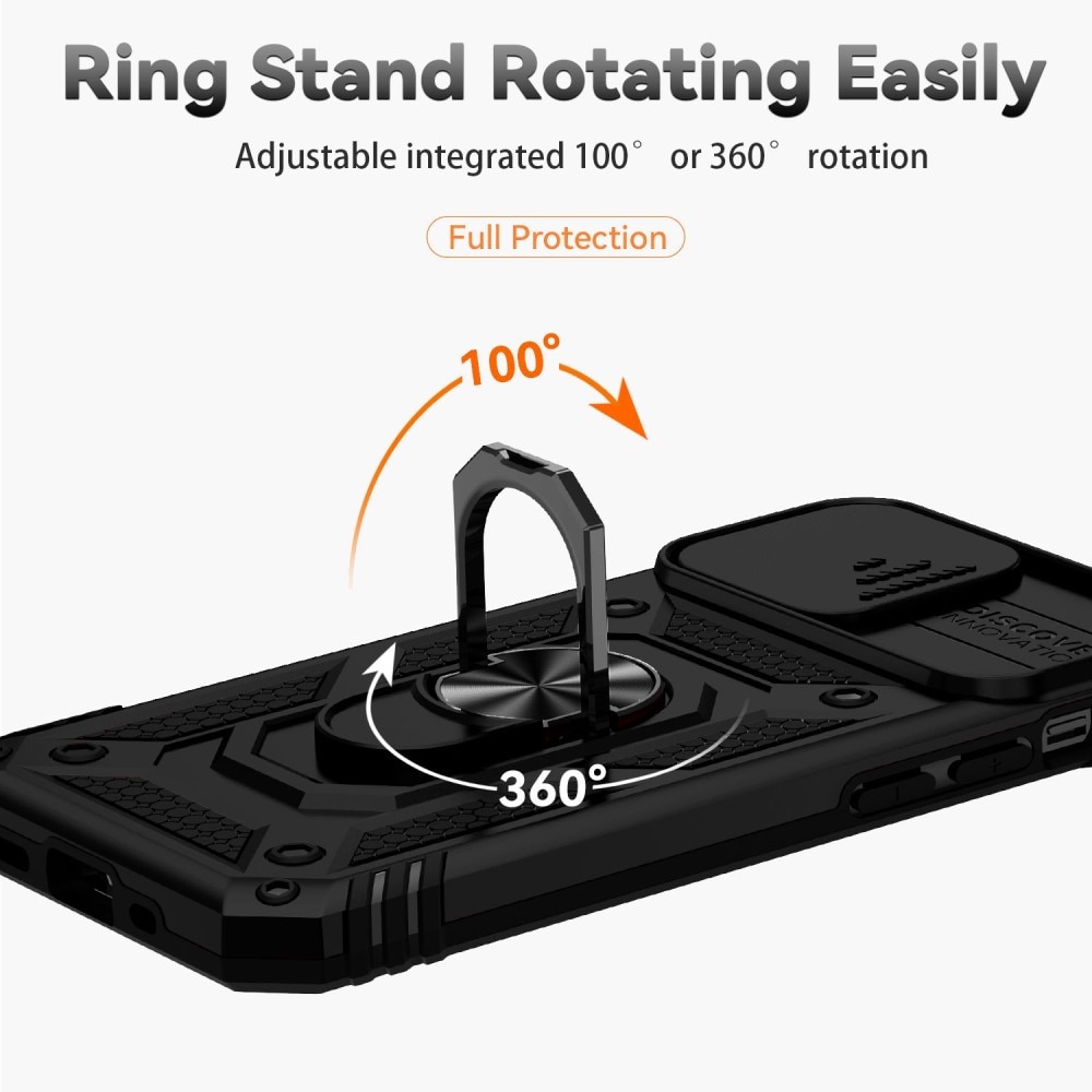 Funda híbrida Ring y Protector Cámara iPhone 12/iPhone 12 Pro Negro