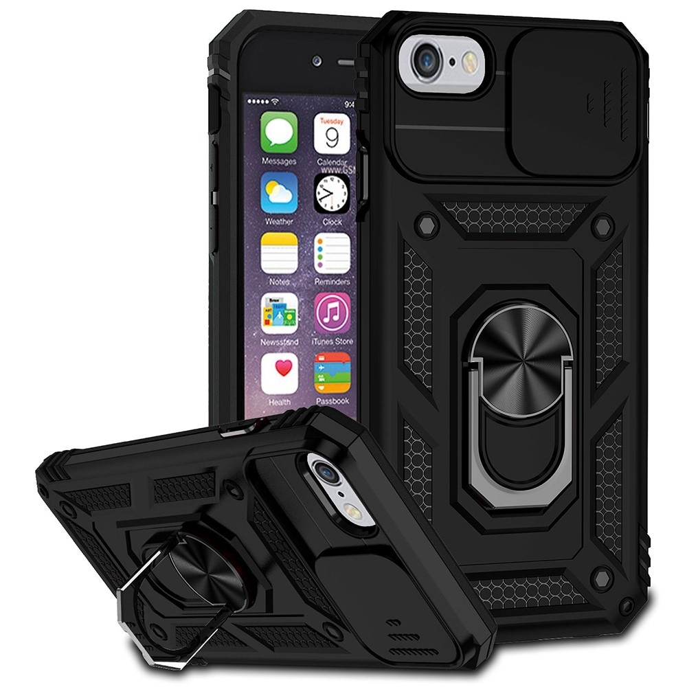 Funda híbrida Tech Ring y Protector Cámara iPhone SE (2022) negro