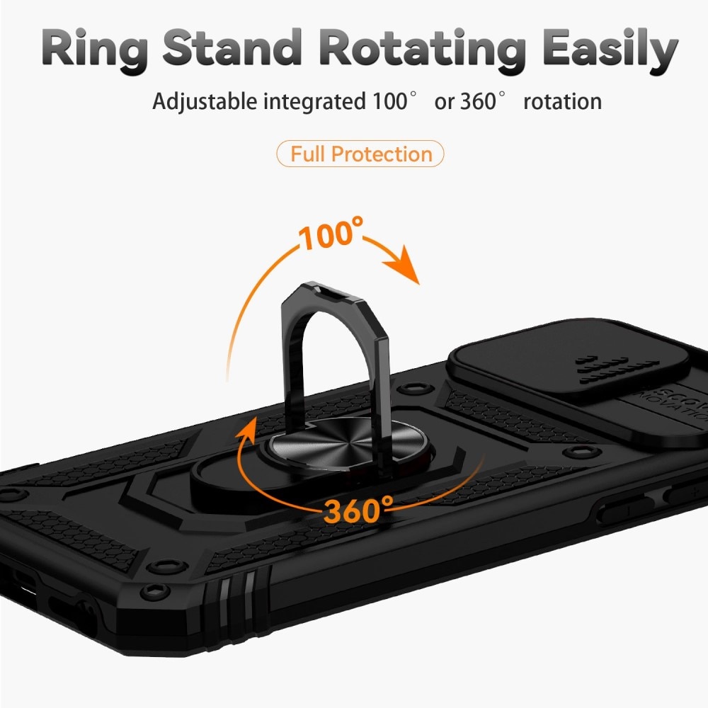 Funda híbrida Ring y Protector Cámara iPhone 7 Negro