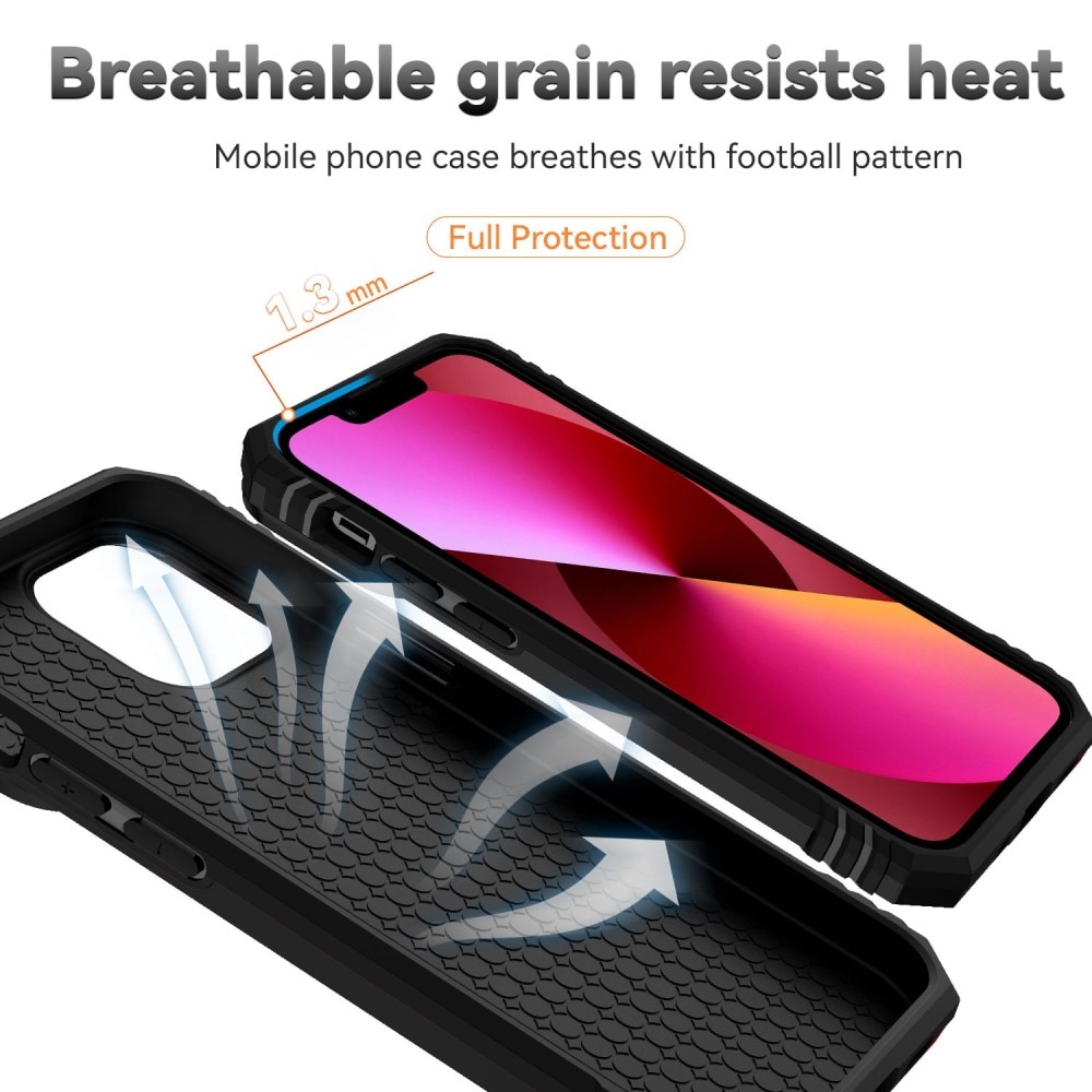 Funda híbrida Ring y Protector Cámara iPhone 13 Mini Negro