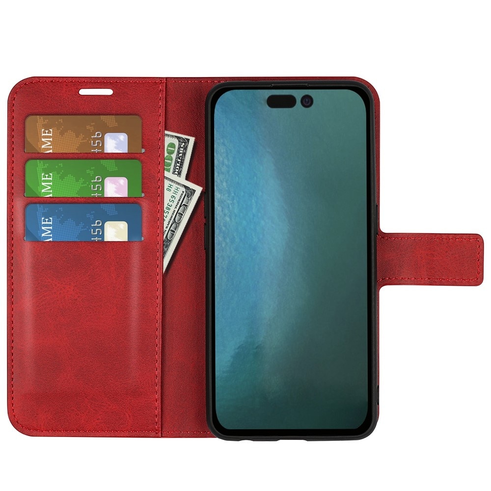 Cartera Leather Wallet iPhone 14 Pro Max Red