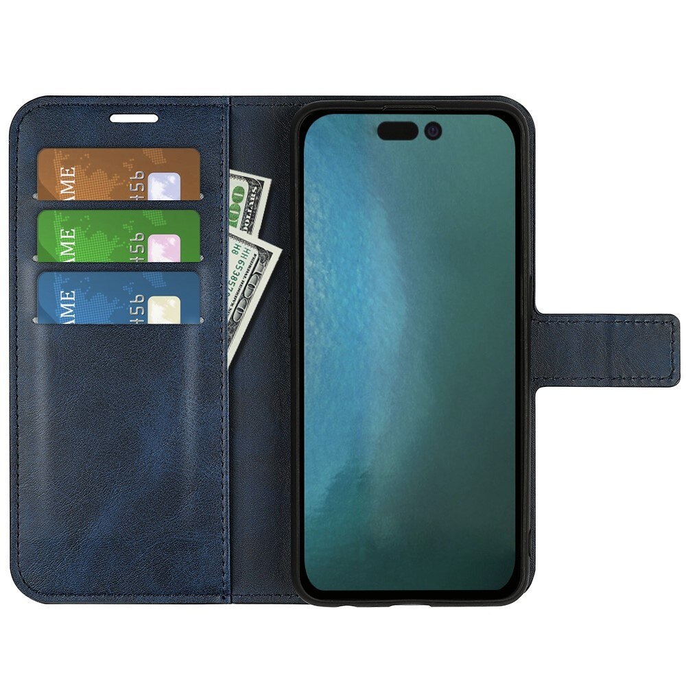 Cartera Leather Wallet iPhone 14 Pro Blue