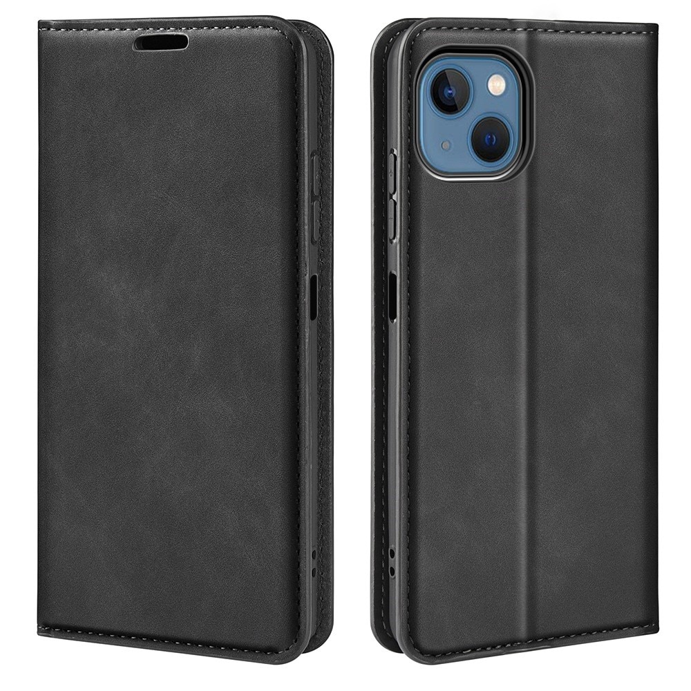 Funda delgada cartera iPhone 14 negro