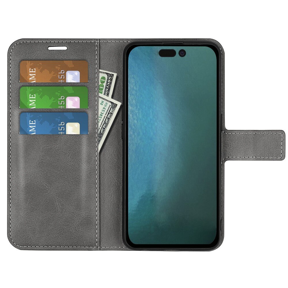 Cartera Leather Wallet iPhone 14 Plus Grey