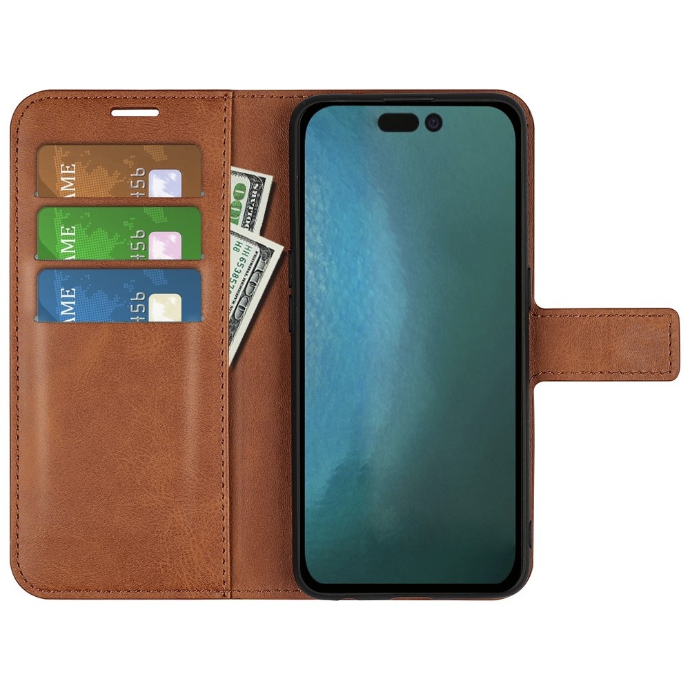 Cartera Leather Wallet iPhone 14 Plus Brown