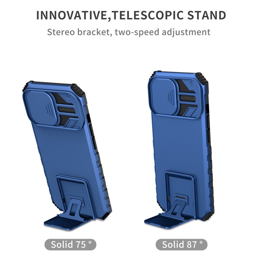 Funda Kickstand con Protector Cámara Apple iPhone 13 Pro Azul