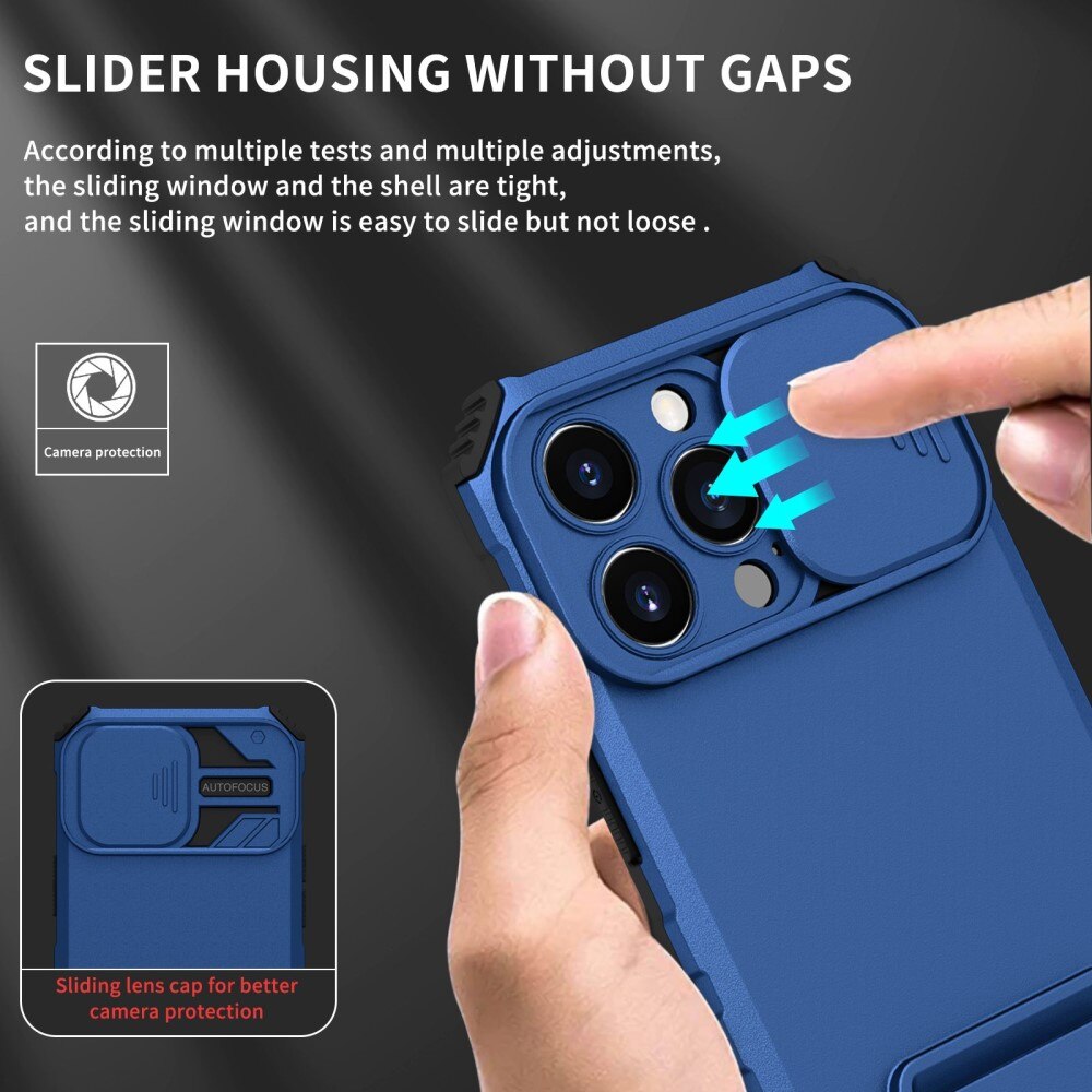 Funda Kickstand con Protector Cámara Apple iPhone 13 Pro Azul