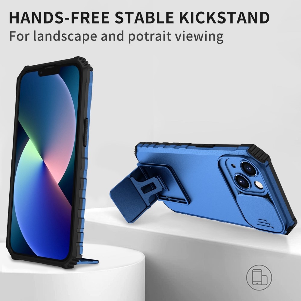 Funda Kickstand con Protector Cámara iPhone 13 Pro Azul