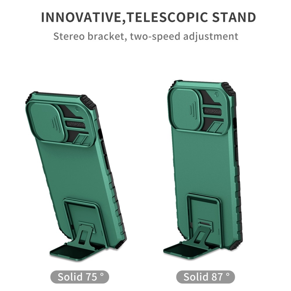 Funda Kickstand con Protector Cámara Apple iPhone 13 Pro Verde