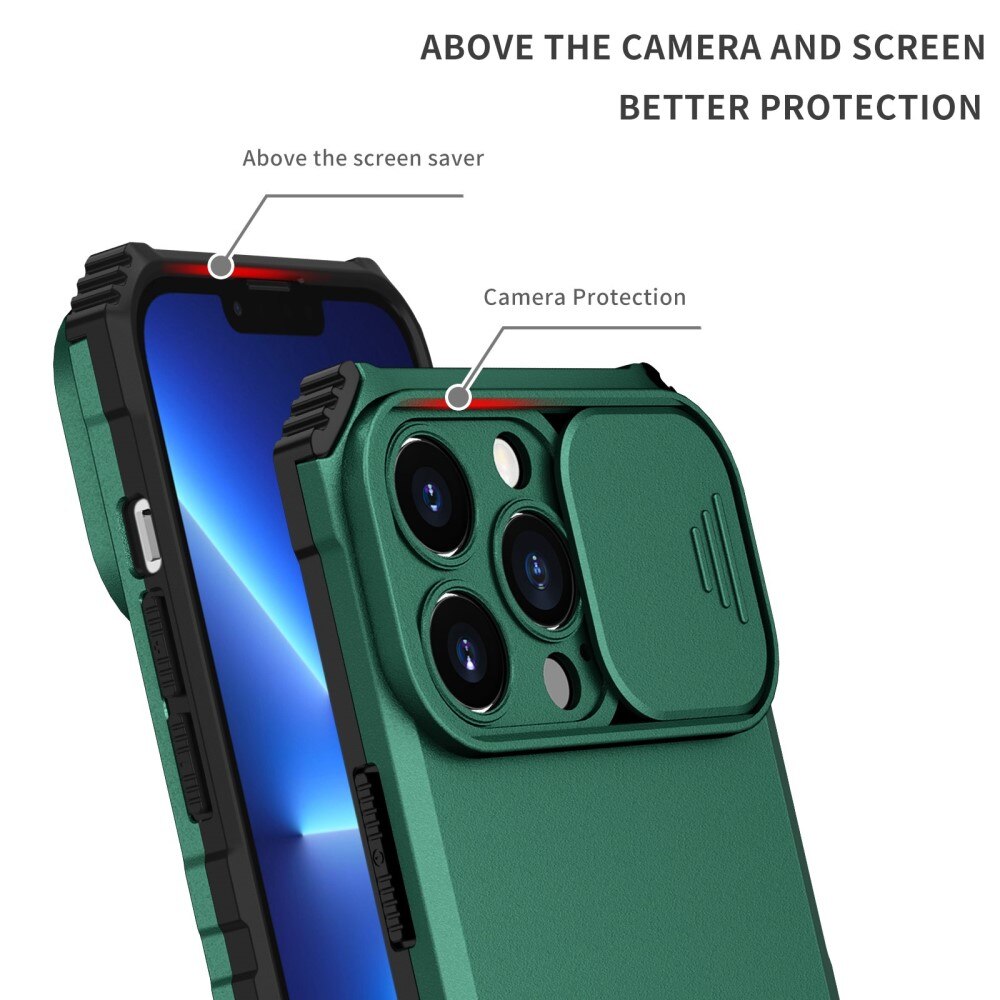 Funda Kickstand con Protector Cámara Apple iPhone 13 Pro Verde