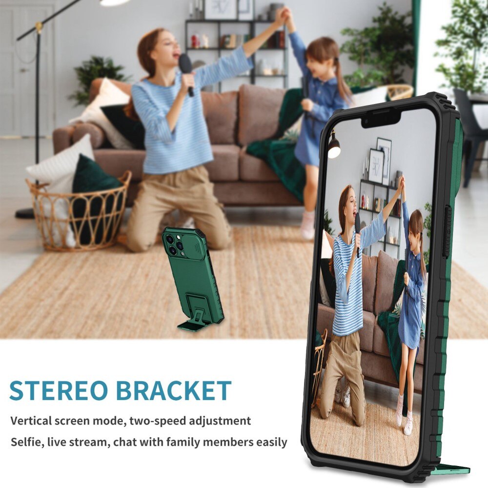 Funda Kickstand con Protector Cámara Apple iPhone 13 Pro Verde