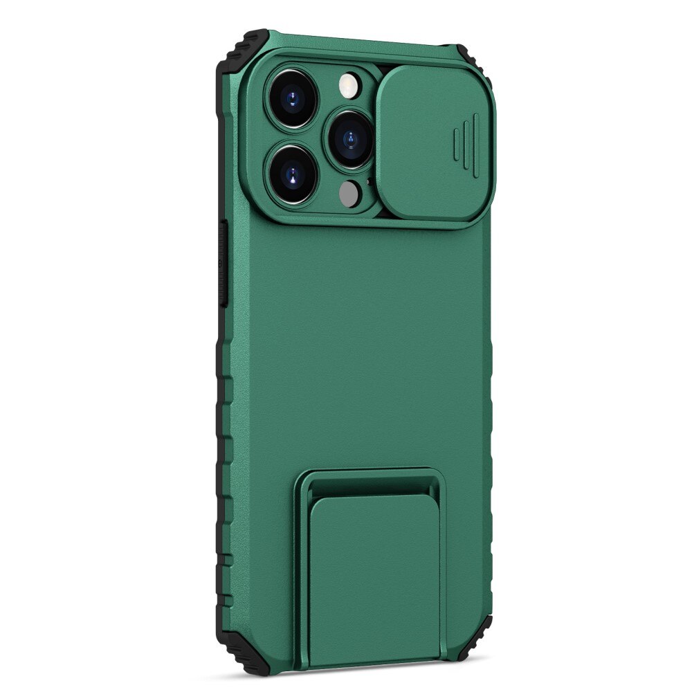 Funda Kickstand con Protector Cámara iPhone 13 Pro Verde