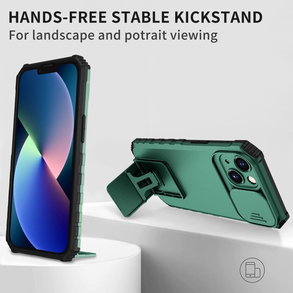 Funda Kickstand con Protector Cámara Apple iPhone 13 Pro Verde