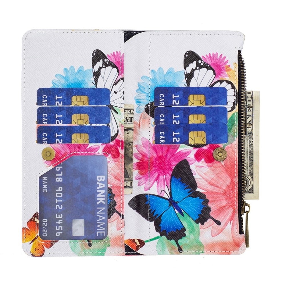 Funda tipo billetera iPhone 14 Mariposas de verano