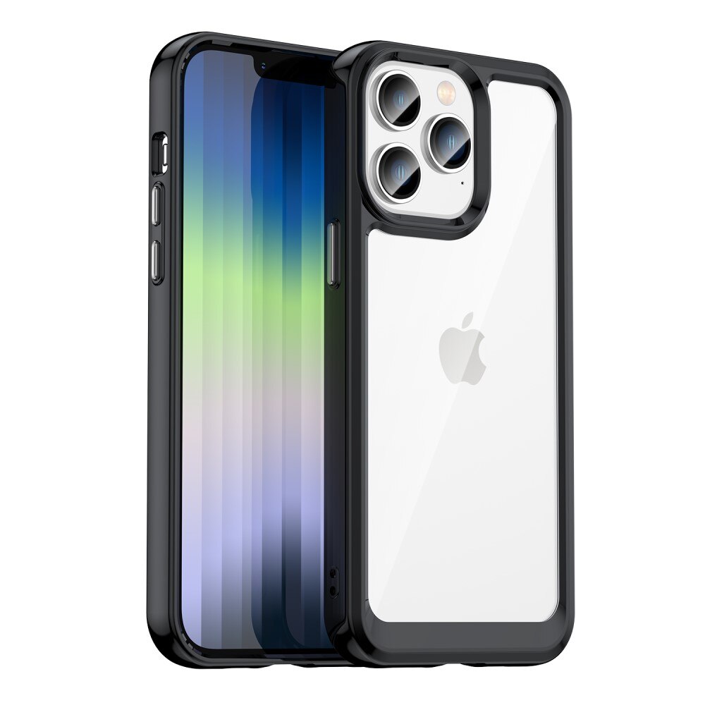 Funda híbrida Crystal Hybrid para iPhone 14 Pro, negro