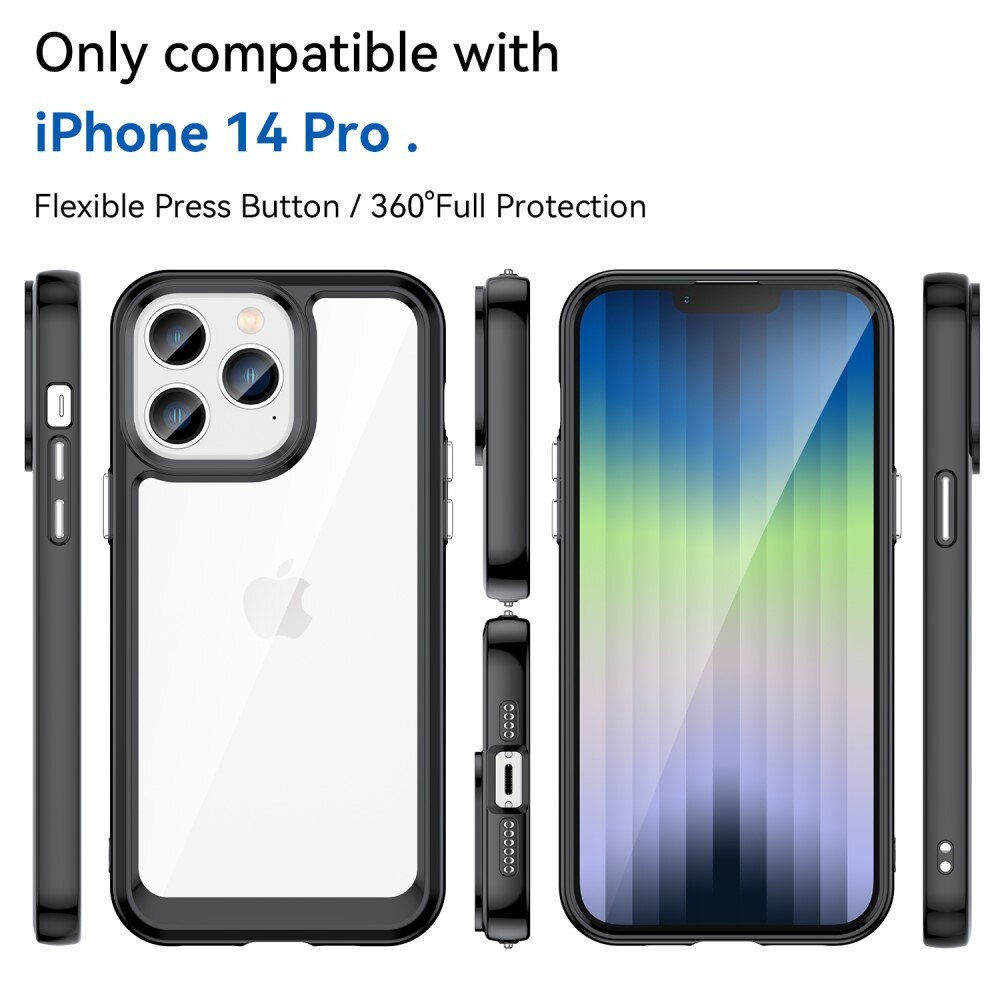 Funda híbrida para iPhone 14 Pro Negro