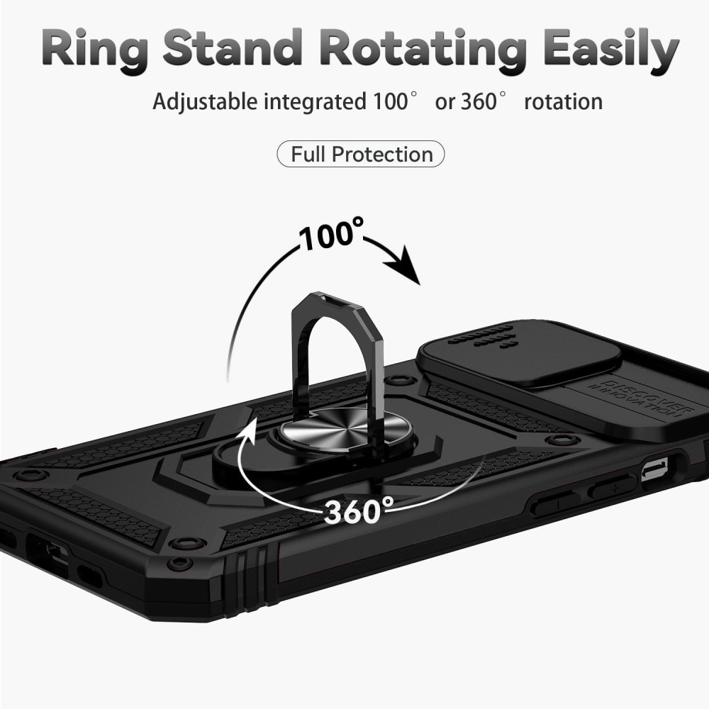 Funda híbrida Ring y Protector Cámara iPhone 14 Plus Negro