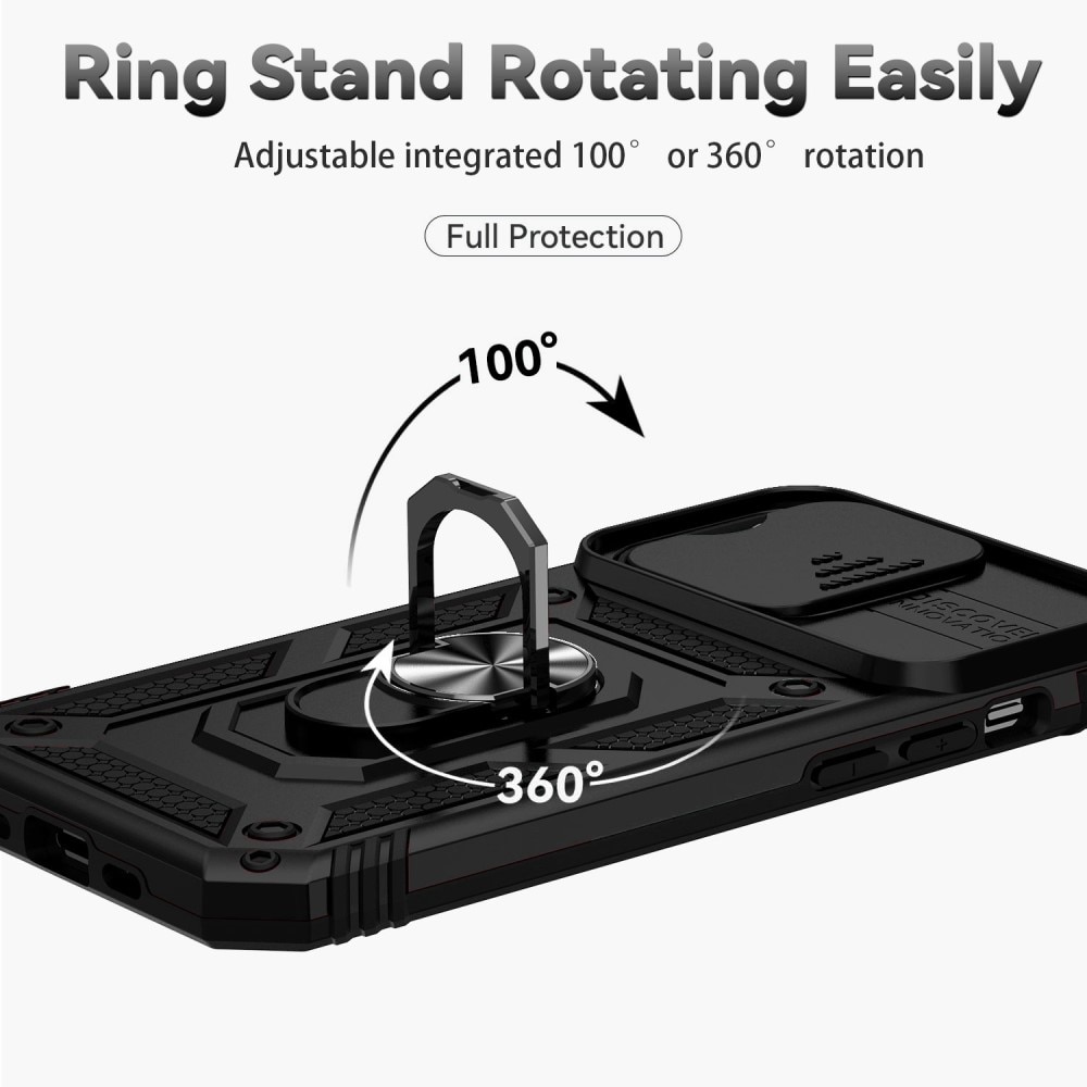 Funda híbrida Ring y Protector Cámara iPhone 14 Pro Negro