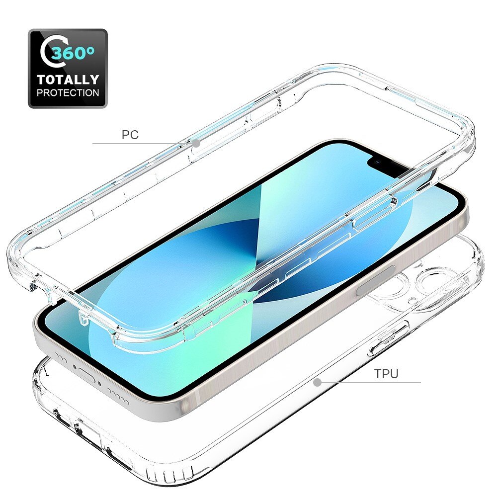 Funda con cobertura total iPhone 14 Transparente