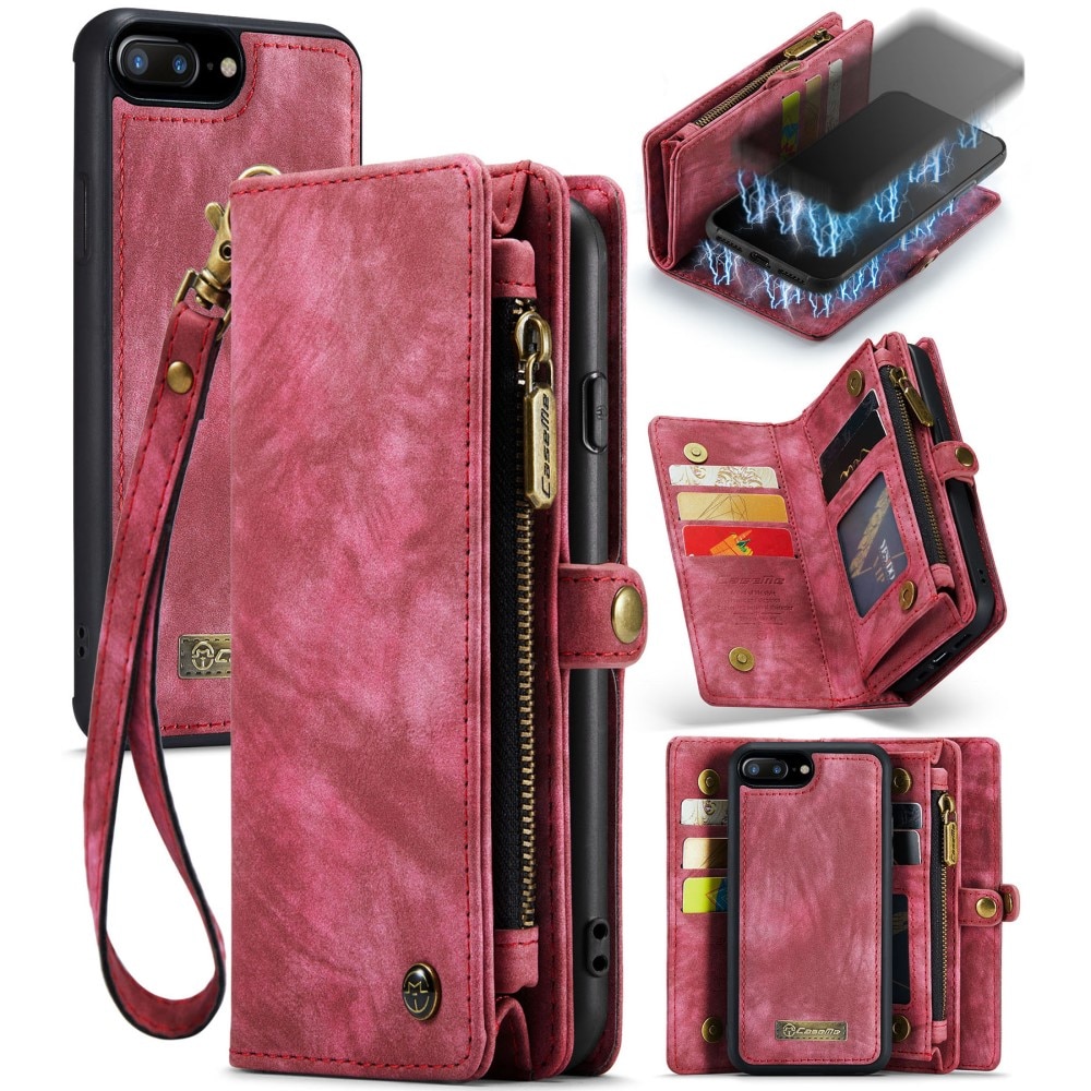 Cartera Multi-Slot iPhone 7 Plus/iPhone 8 Plus Rojo