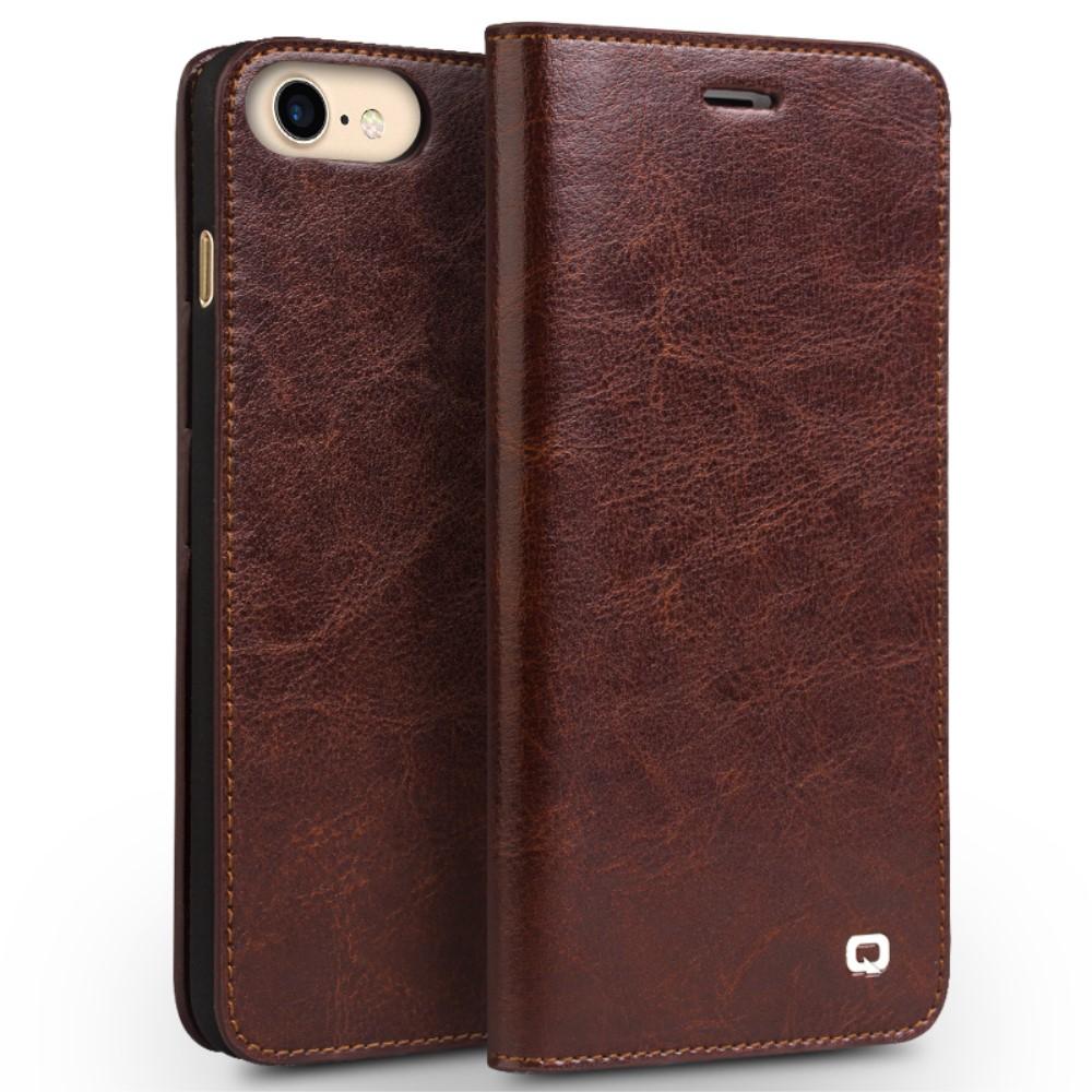 Leather Wallet Case iPhone 7 Brown