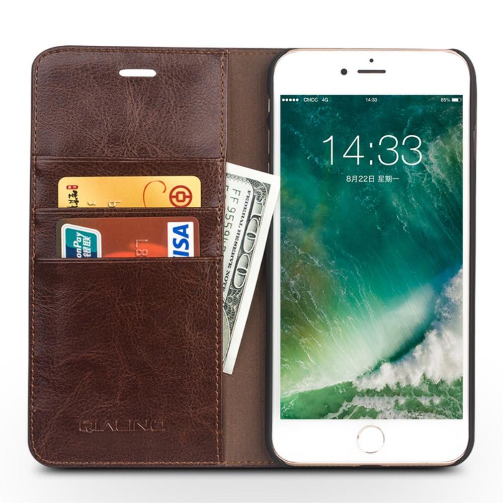 Leather Wallet Case iPhone 7 Brown