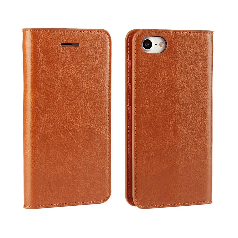 Funda cartera de cuero genuino iPhone 7/8/SE Marrón