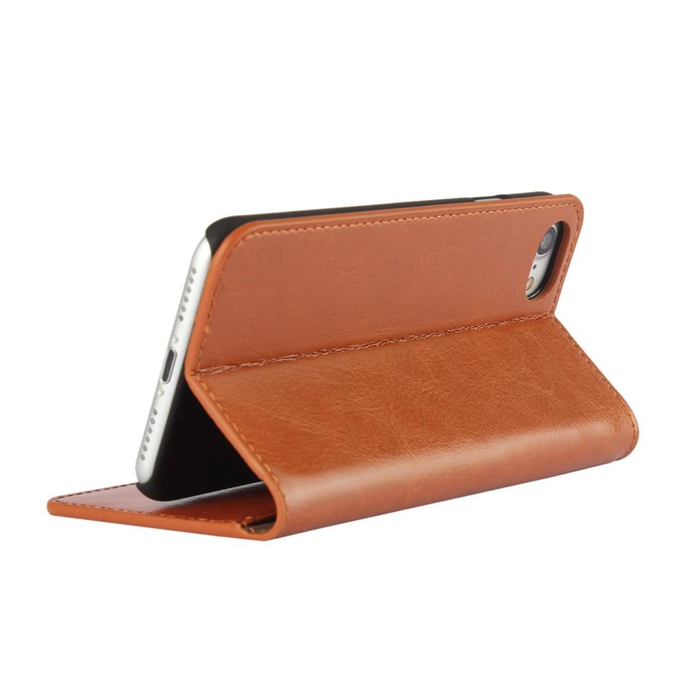 Funda cartera de cuero genuino iPhone 7/8/SE Marrón