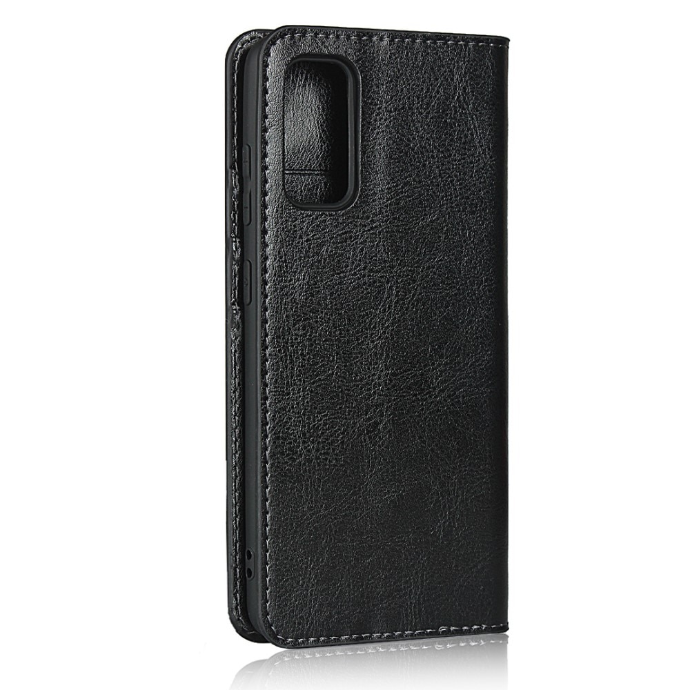 Funda cartera de cuero genuino Samsung Galaxy S20 Negro