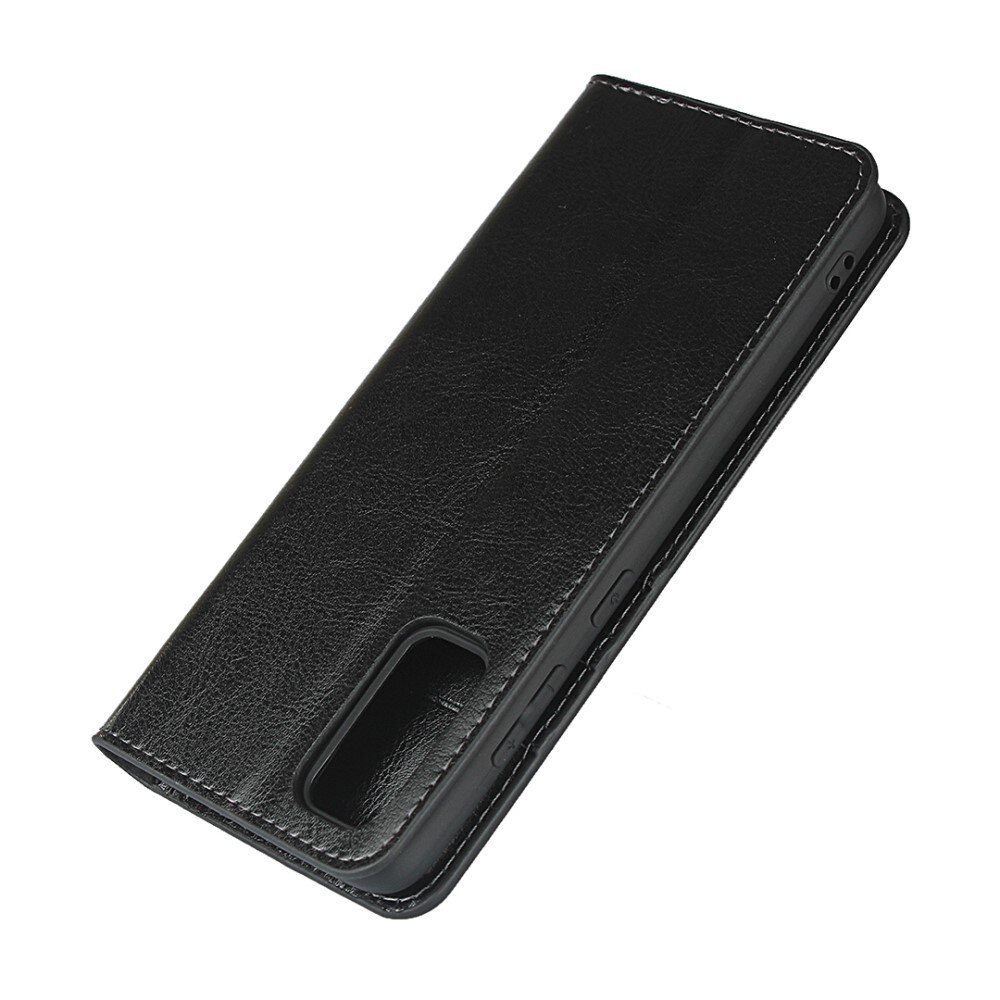 Funda cartera de cuero genuino Samsung Galaxy S20 negro