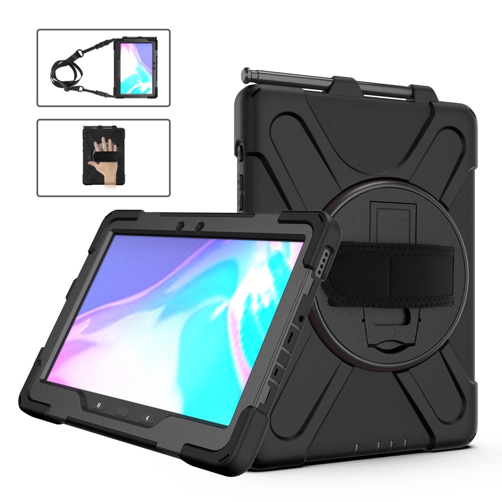 Funda híbrida a prueba de golpes Correa el hombro Samsung Galaxy Tab Active4 Pro negro