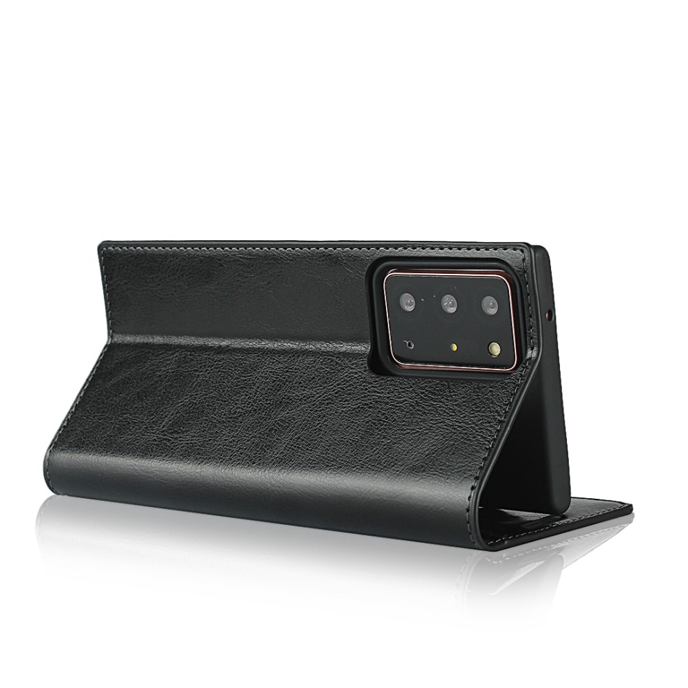 Funda cartera de cuero genuino Samsung Galaxy Note 20 Ultra Negro