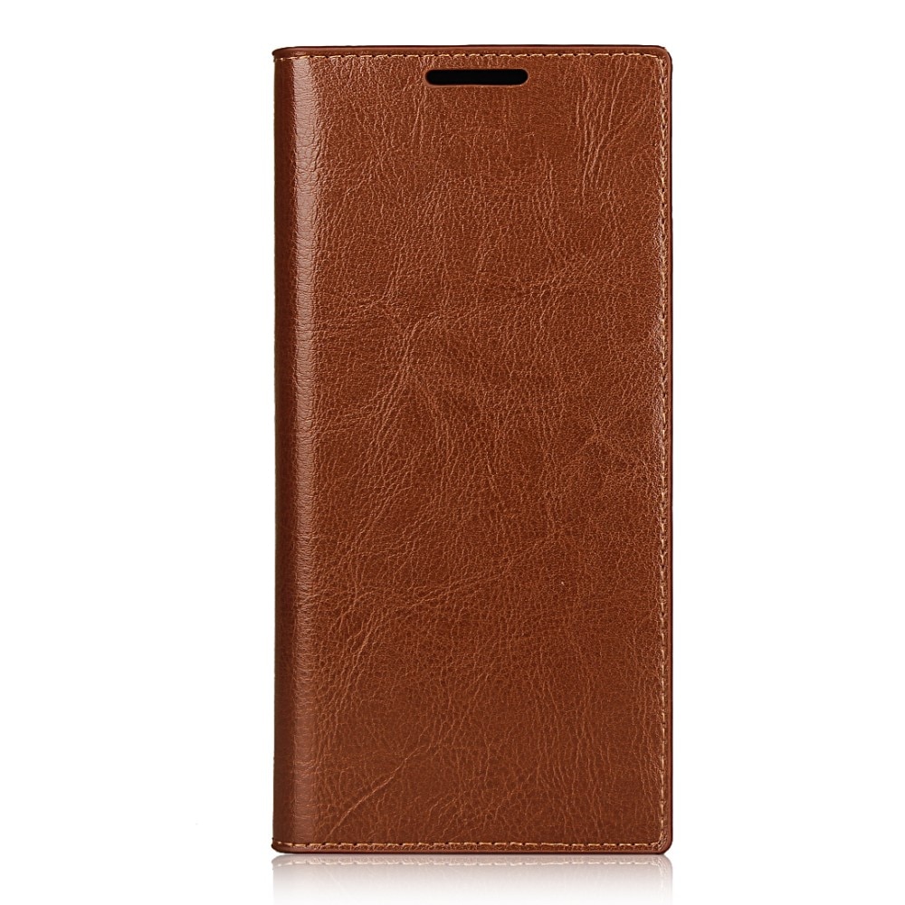 Funda cartera de cuero genuino Samsung Galaxy Note 20 Ultra marrón