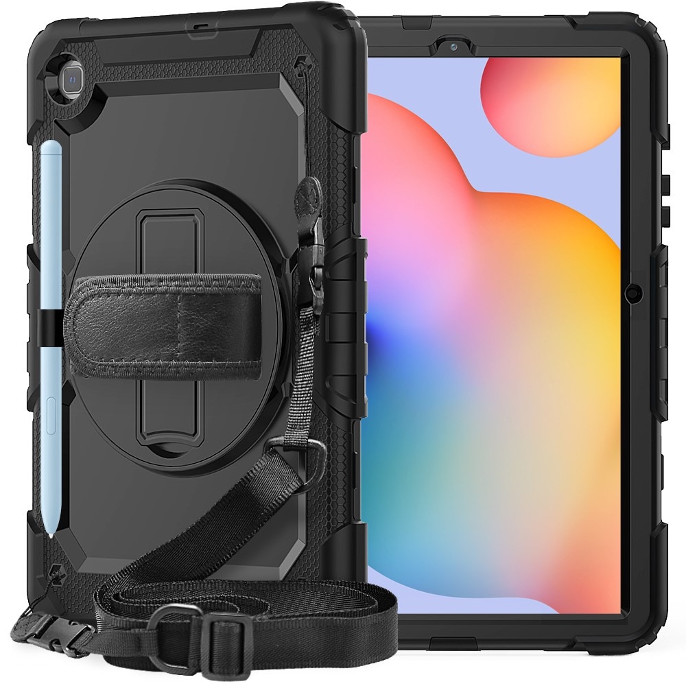 Full Protection Funda híbrida a prueba de golpes Correa el hombro Galaxy Tab S6 Lite 10.4 negro