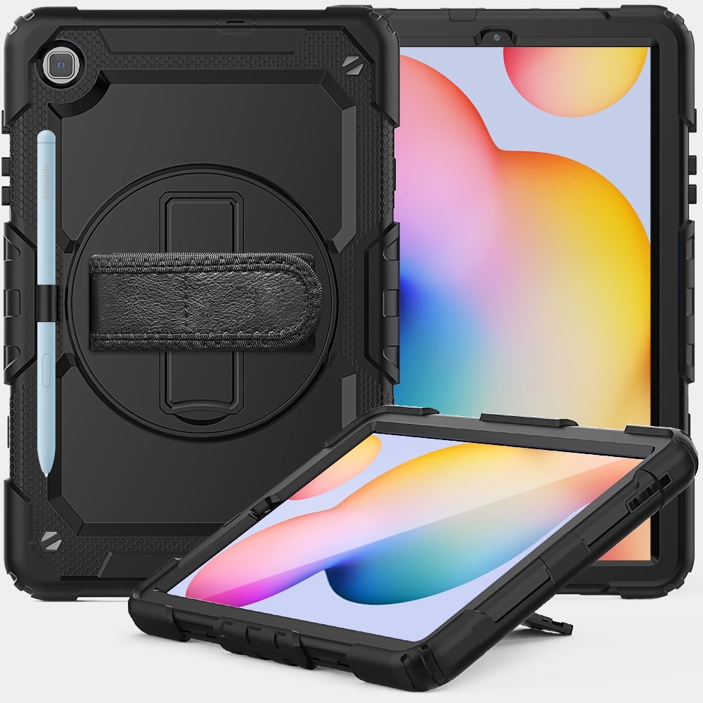 Full Protection Funda híbrida a prueba de golpes Correa el hombro Galaxy Tab S6 Lite 10.4 negro