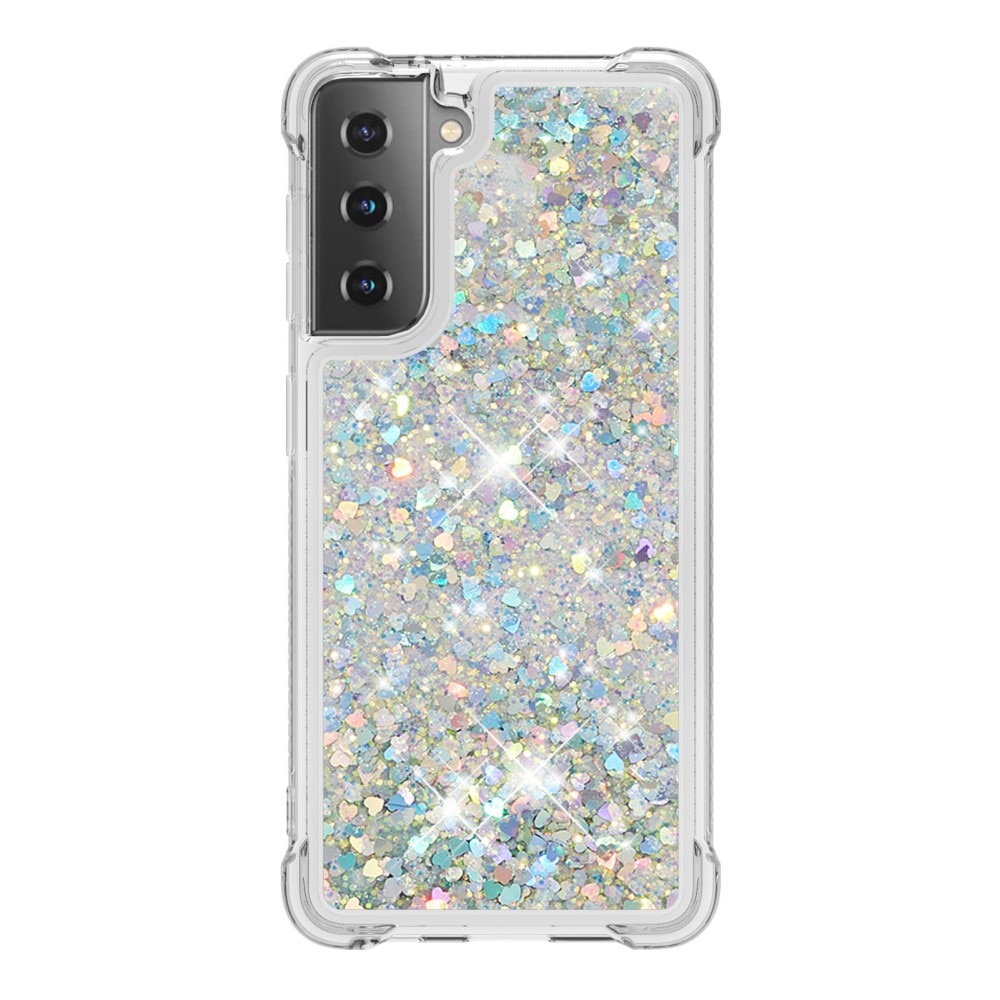 Funda Glitter Powder TPU Samsung Galaxy S21 Plata
