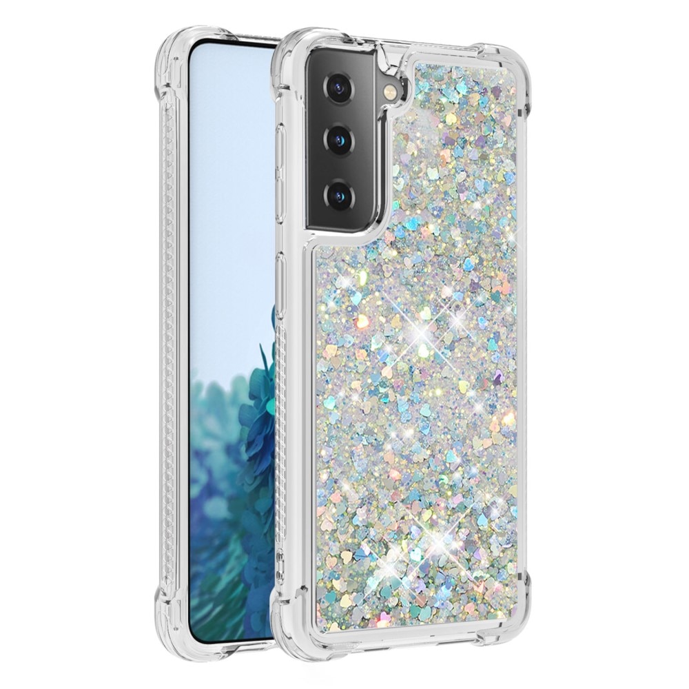 Funda Glitter Powder TPU Samsung Galaxy S21 Plata