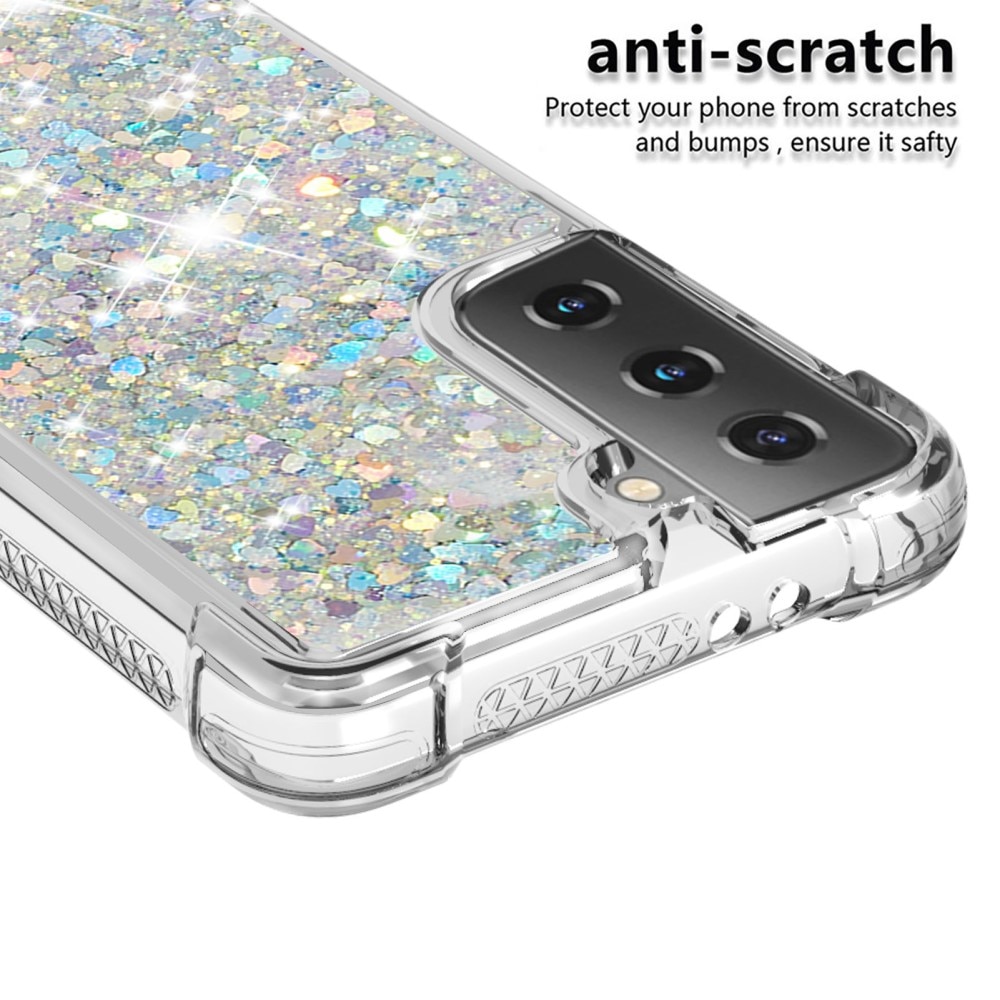 Funda Glitter Powder TPU Samsung Galaxy S21 Plata