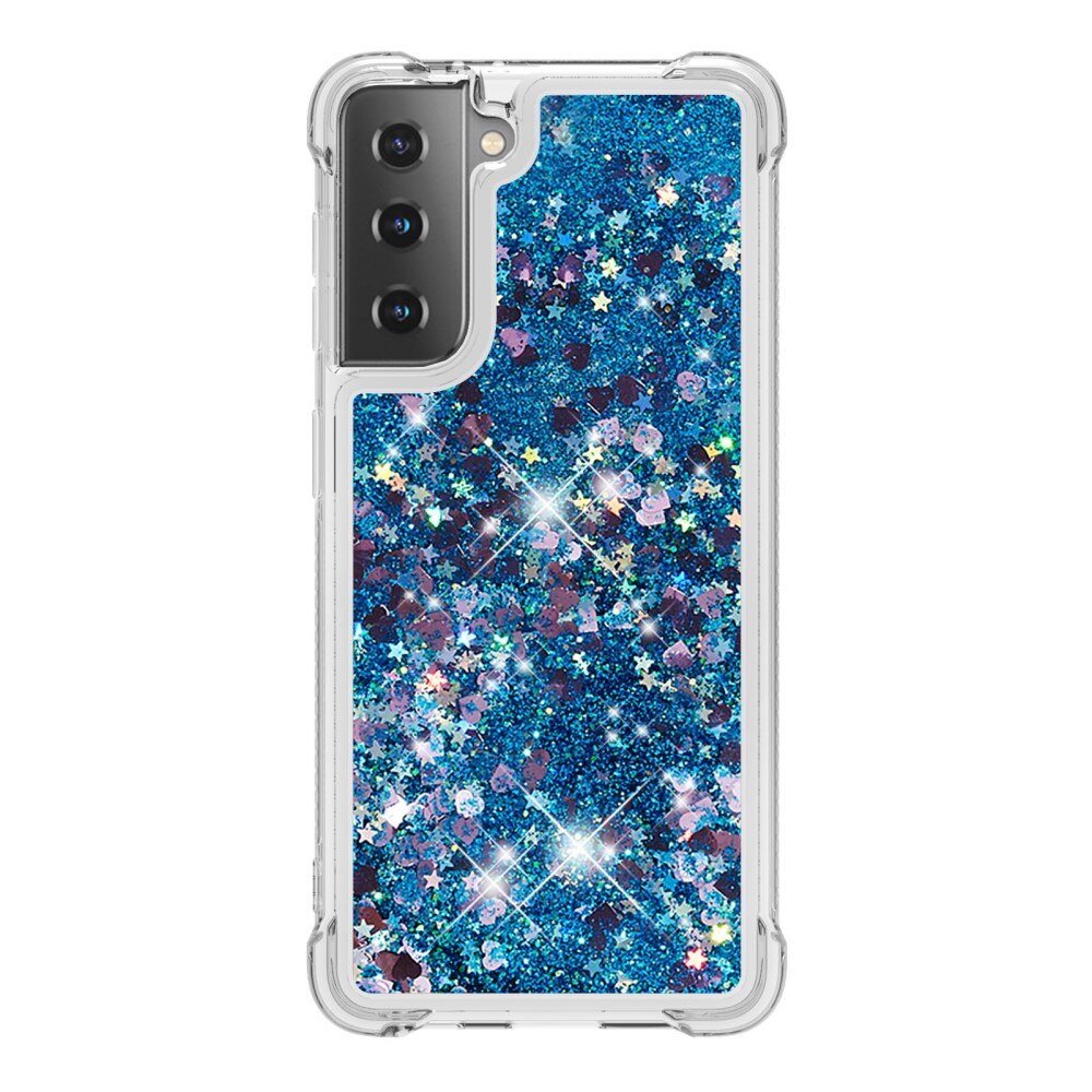 Funda Glitter Powder TPU Samsung Galaxy S21 Azul