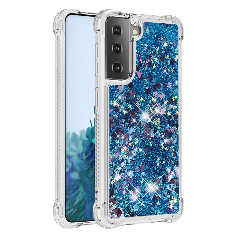 Funda Glitter Powder TPU Samsung Galaxy S21 Azul