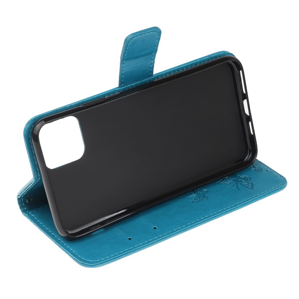 Funda de Cuero con Mariposas Samsung Galaxy A22 5G, Azul