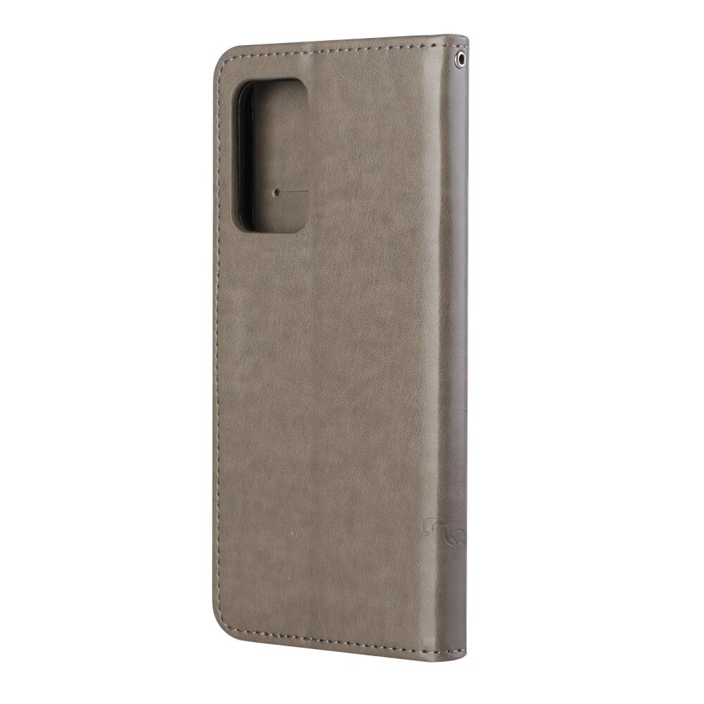 Funda de Cuero con Mariposas Samsung Galaxy A82 5G, Gris