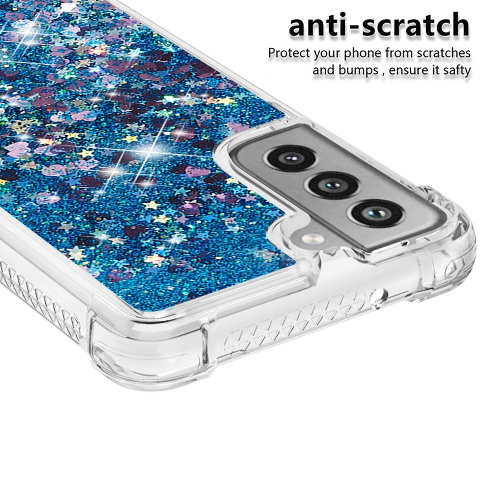 Funda Glitter Powder TPU Samsung Galaxy S21 FE Azul