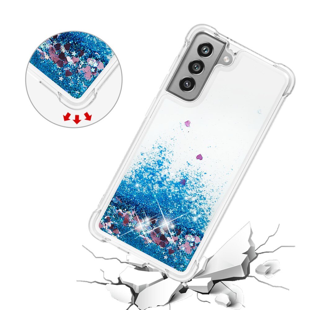 Funda Glitter Powder TPU Samsung Galaxy S21 FE Azul